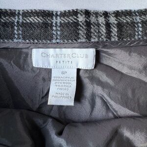 Charter Club Gray Plaid Skirt
